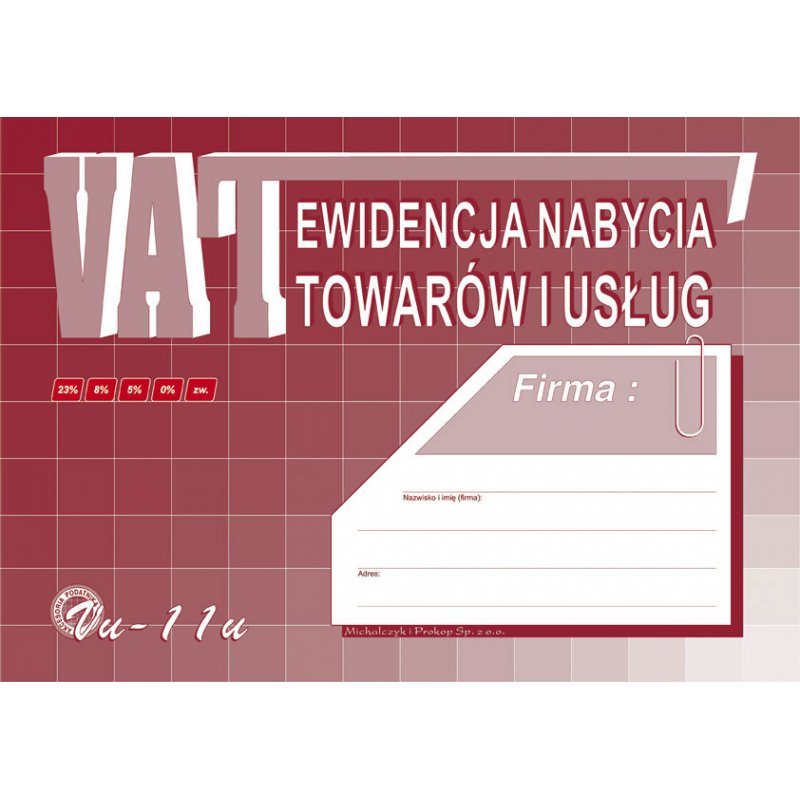 Vu-11u Ewidencja nabycia towarów i usług