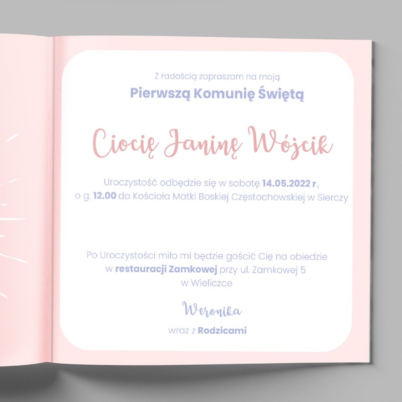Zaproszenie na pierwszą komunię K4
