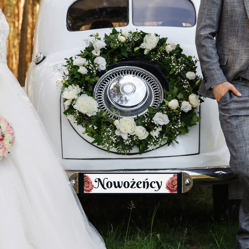 tablice rejestracyjne ślubne "retro"