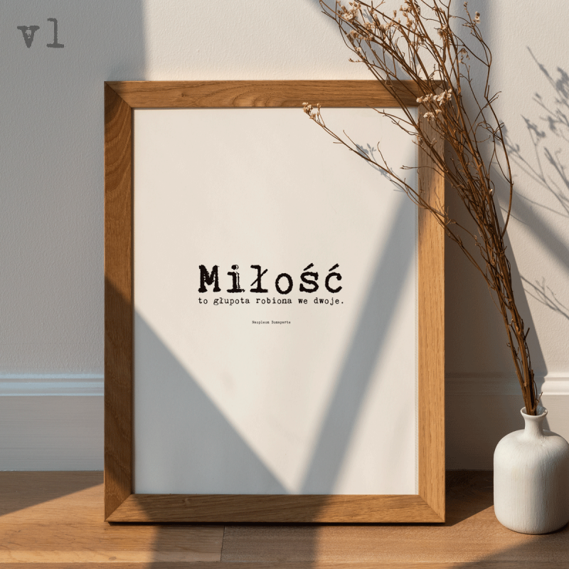 minimalistyczny plakat "miłość"